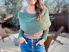 back view crochet scarf with sleeves wrap cardigan