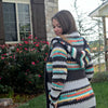 painted canyon hooded cardigan crochet pattern striped front view