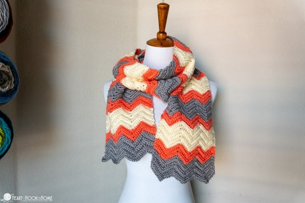 simple chevron scarf crochet pattern zigzag scarf worn