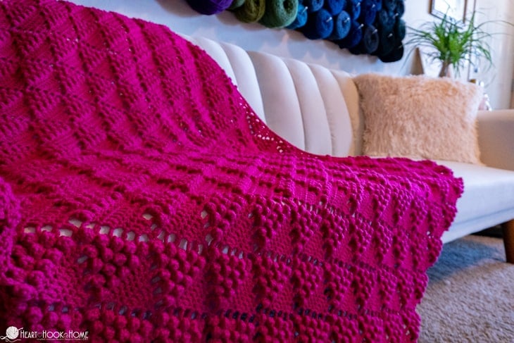 sangria sorbet blanket crochet pattern colorful striped throw