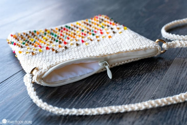 crossbody bead bag crochet pattern boho mini purse