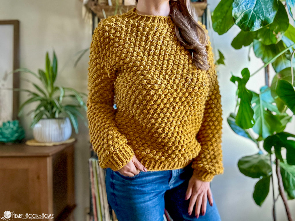 crochet sweater stitch texture close up
