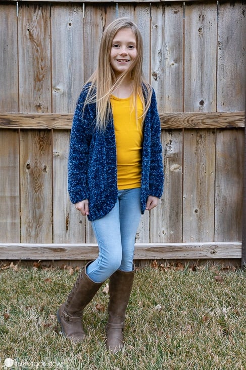 velvet cardigan crochet pattern kids cozy sweater