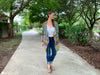 fit view of oversized crochet blanket cardigan pattern