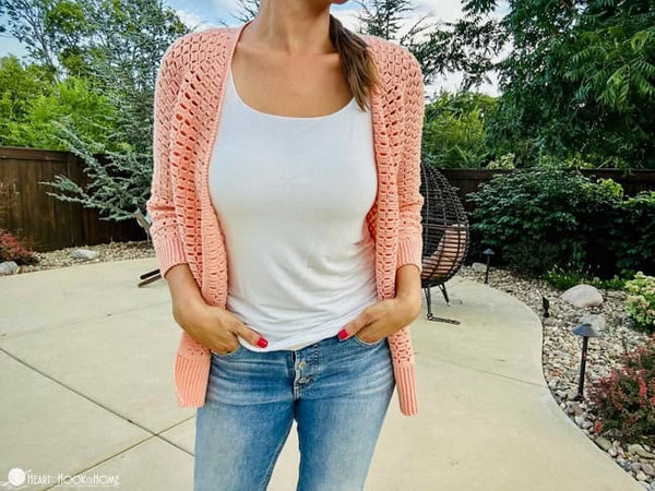 block party office cardi crochet pattern textured cardigan