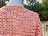 textured crochet cardigan stitch detail close up