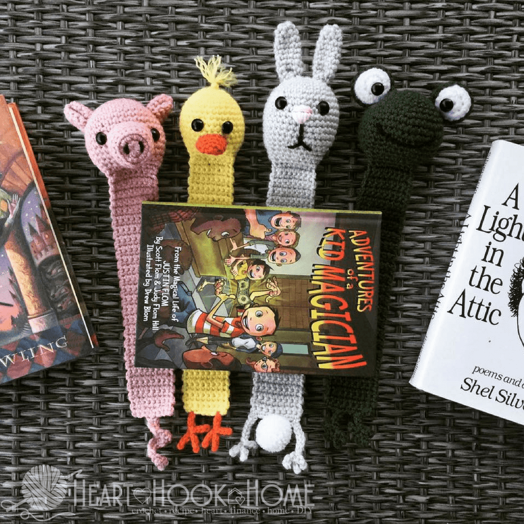 animal bookmark crochet pattern collection cute flat bookmarks