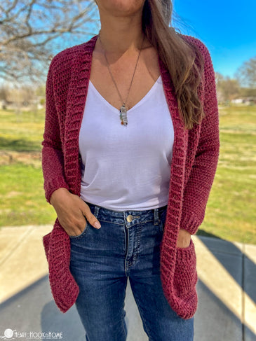 crochet cardigan stitch detail lightweight texture