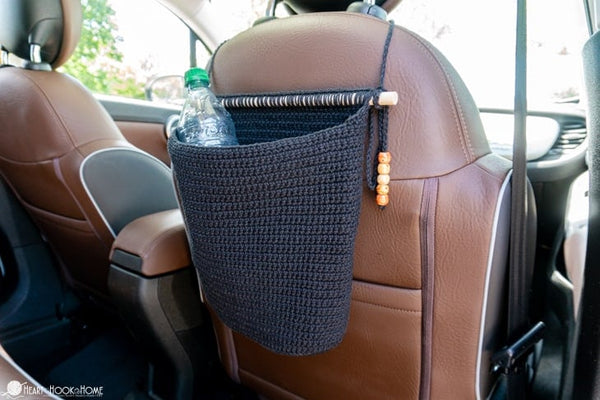 car waste basket crochet pattern hanging organizer