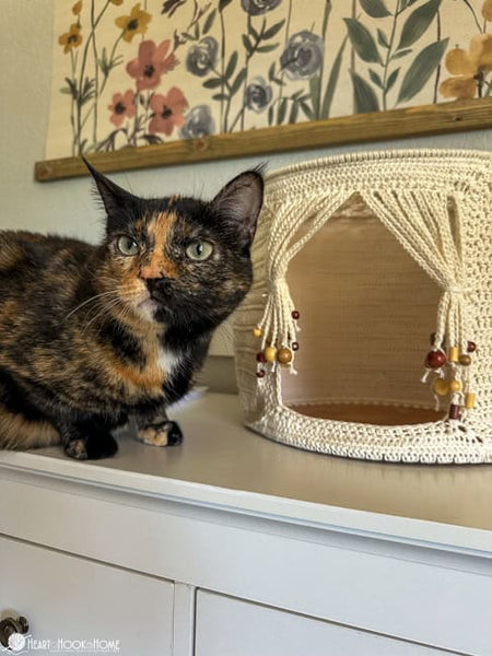 cat cave crochet pattern cozy enclosed pet bed