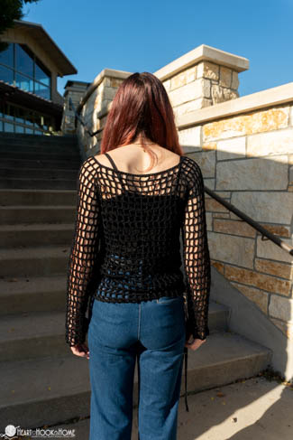 chloe mesh sleeves top crochet pattern lightweight blouse