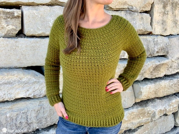 color block sweater crochet pattern modern pullover worn