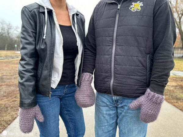couples mittens crochet pattern shared hand warmer mitten set