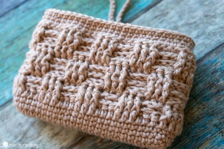 basketweave crochet card wallet finished textured design