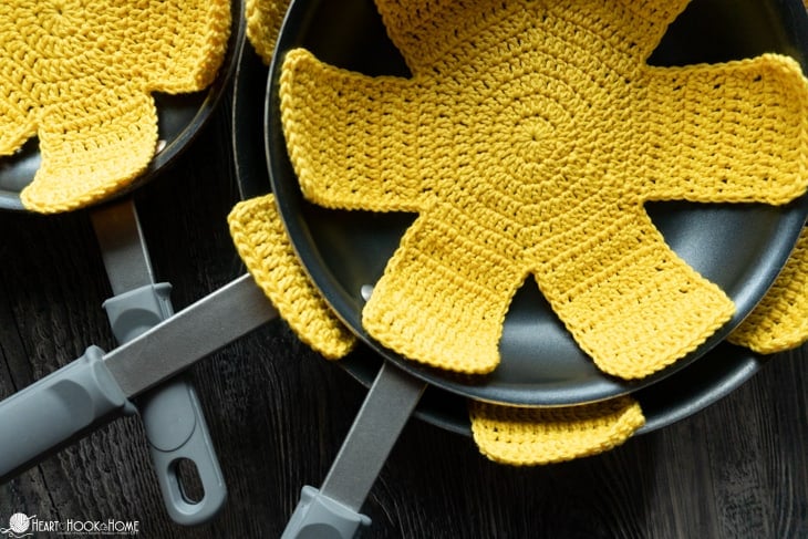crochet pan protectors pattern stackable kitchen pads