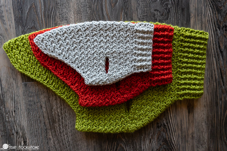 fit of crochet dog sweater pattern on pet