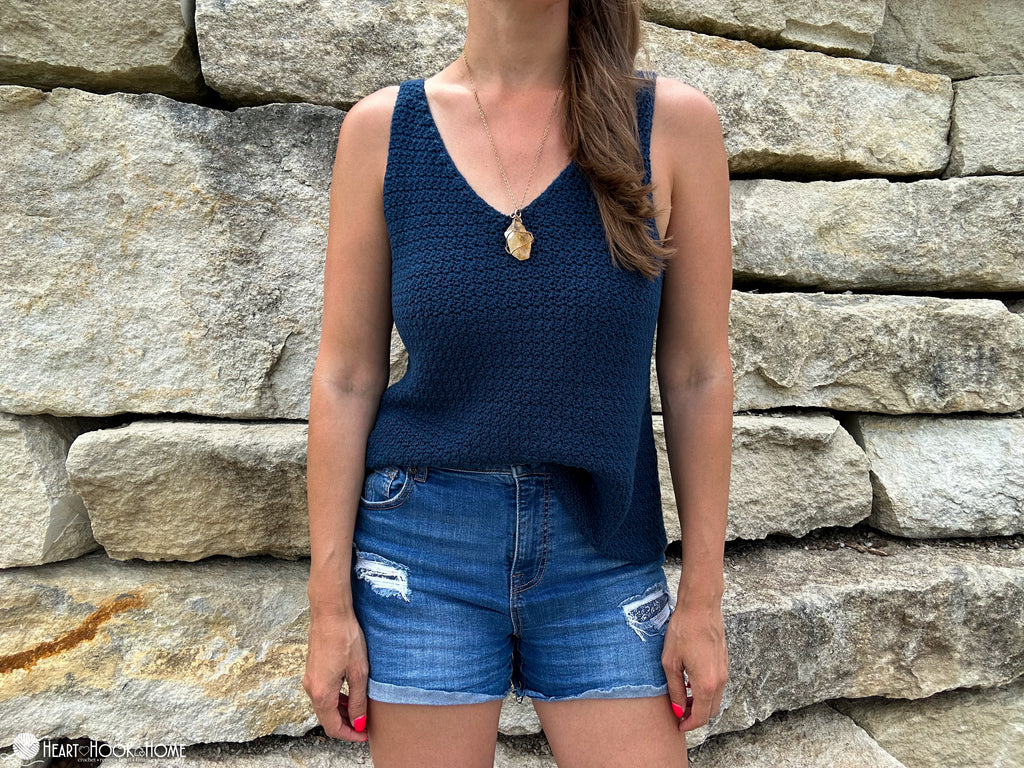 crochet tank top stitch detail lightweight texture