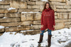 woman wearing lace crochet filet poncho