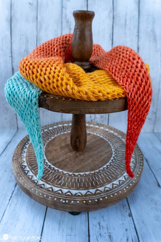tunisian crochet scarf worn cozy winter accessory