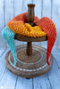 tunisian crochet scarf worn cozy winter accessory