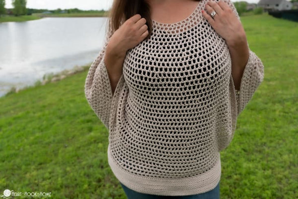 go with the flow poncho crochet pattern lightweight boho wrap
