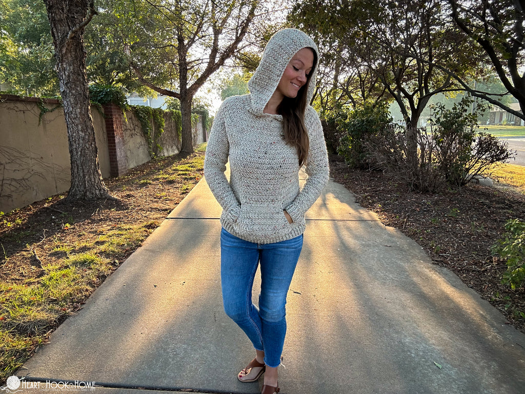 crochet hoodie stitch detail harvest hoodie adult pattern