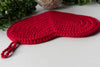 heart shaped crochet hot pad thick potholder design