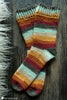 person wearing crochet herringbone socks