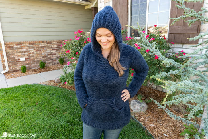 crochet hoodie stitch texture close up
