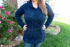 woman wearing oversized crochet hoodie pattern