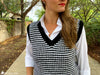 houndstooth crochet stitch detail colorwork vest pattern