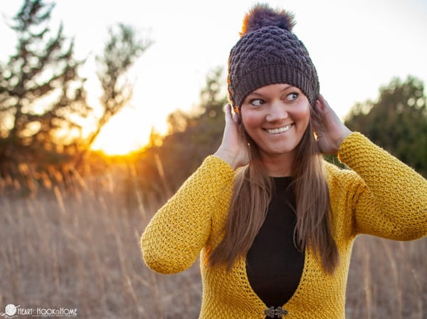 lattice love beanie crochet pattern textured winter hat