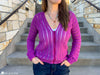 woman wearing lorraine crochet cardigan