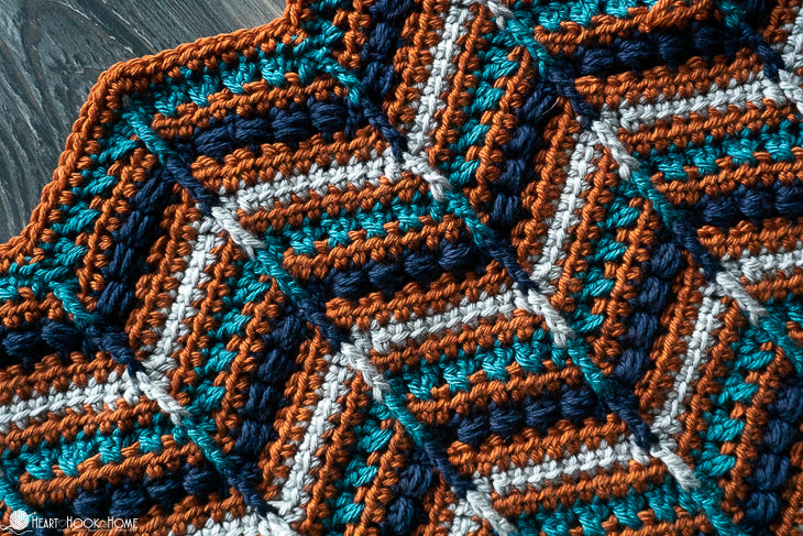 folded chevron crochet blanket ripple texture