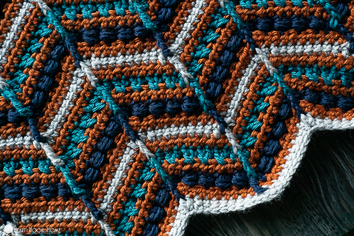 chevron ripple crochet stitch detail close up