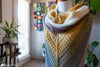 Frankie Cowl crochet pattern cowled triangle shawl worn