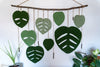 monstera wall hanging crochet pattern boho leaf decor