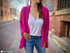 close up tunisian crochet stitch texture cardigan pattern
