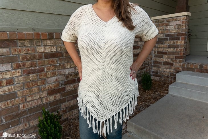 on point poncho crochet pattern modern textured wrap