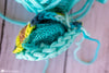 texture detail of crochet pot scrubber pattern