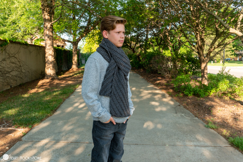 reversible crochet scarf stitch detail texture both sides