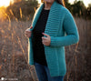 tunisian knit stitch detail cardigan crochet pattern