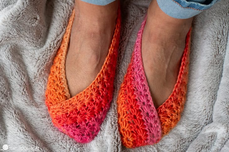 star slippers crochet pattern chunky cozy house shoes