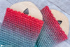 multiple crochet socks worn showcasing different textures