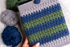 tablet inside crochet sleeve protective cover