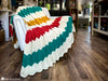 tunisian crochet chevron stitch detail close up