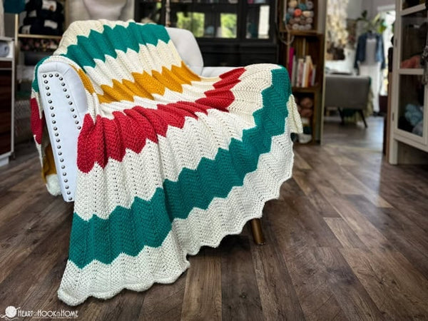 tunisian chevron throw crochet pattern textured blanket