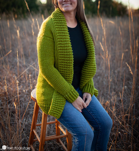 back view tunisian crochet cardigan short row shaping