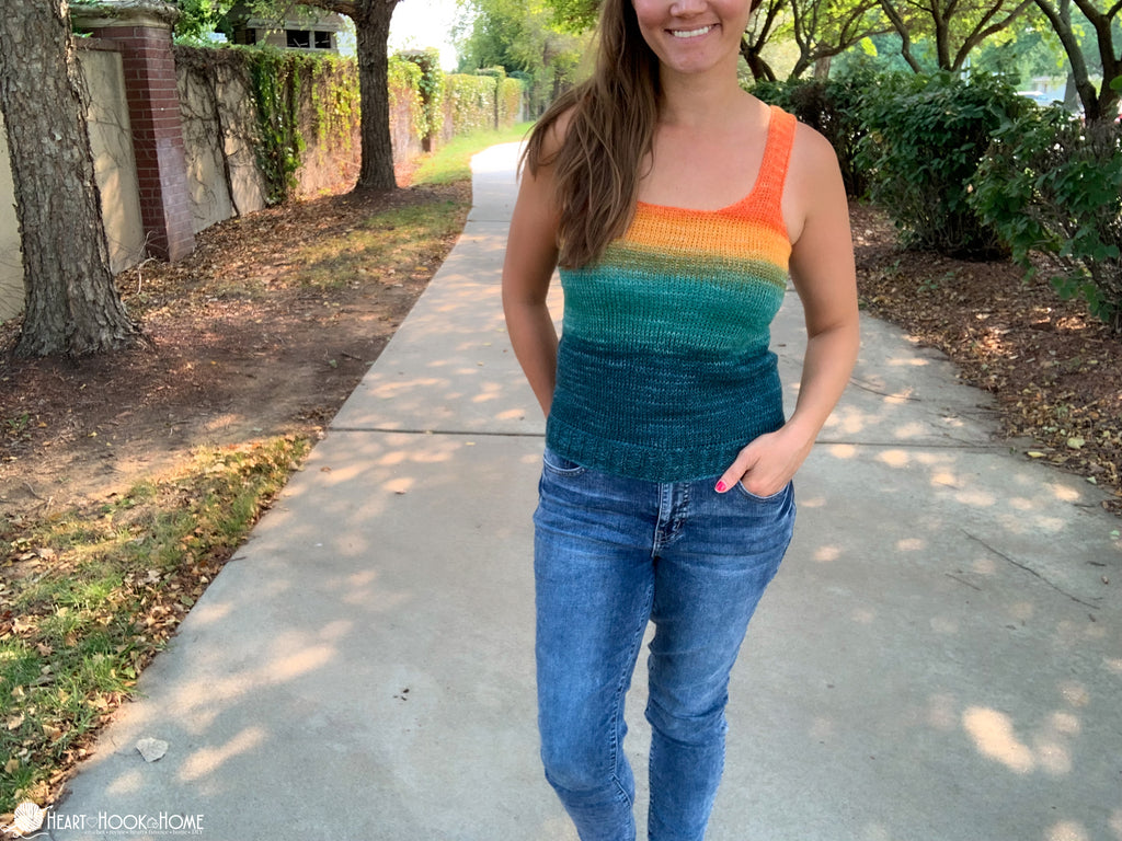 back view of tunisian crochet tank top pattern