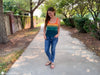 close up tunisian crochet texture sunrise tank pattern
